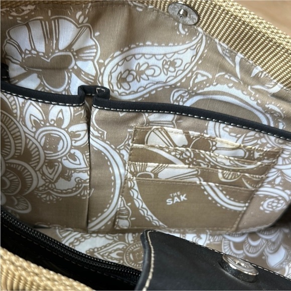 The Sak Cream and Black Shoulder Tote Bag - Picture 12 of 14